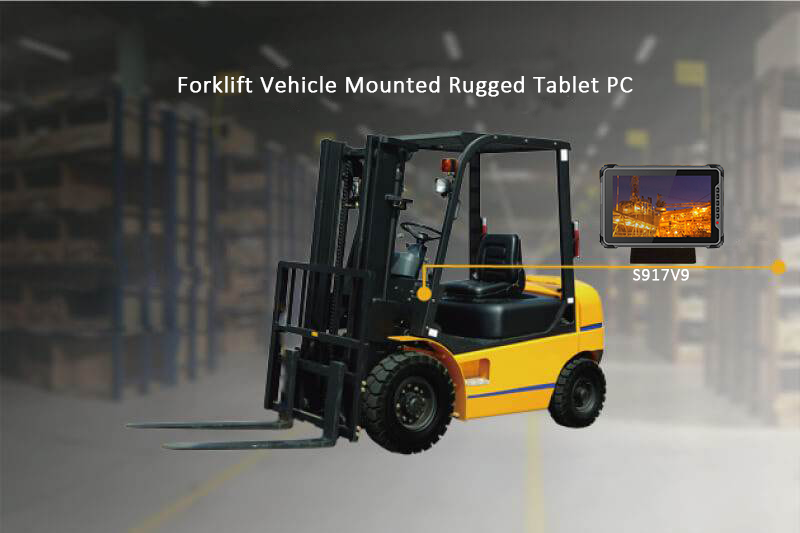 รถยกที่มี RFID Rugged Tablet