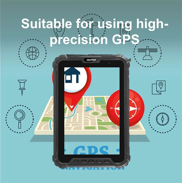 แท็บเล็ตที่ทนทานขนาด 8 นิ้วพร้อม GPS ที่แม่นยำสูง